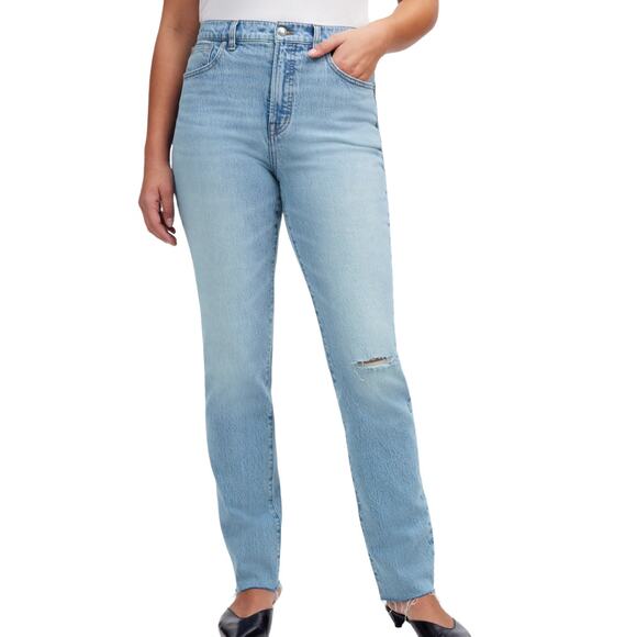 Madewell The Perfect Vintage Jean Raw Hem Edition Light Wash Denim Sz 27 - Picture 1 of 12